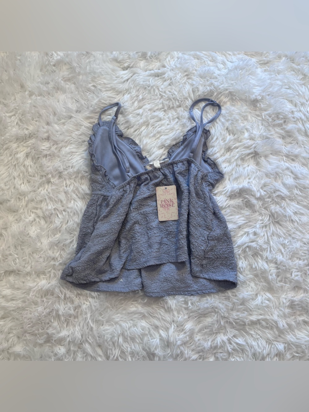 🍟y2k periwinkle blue babydoll top small - Picture 8 of 8